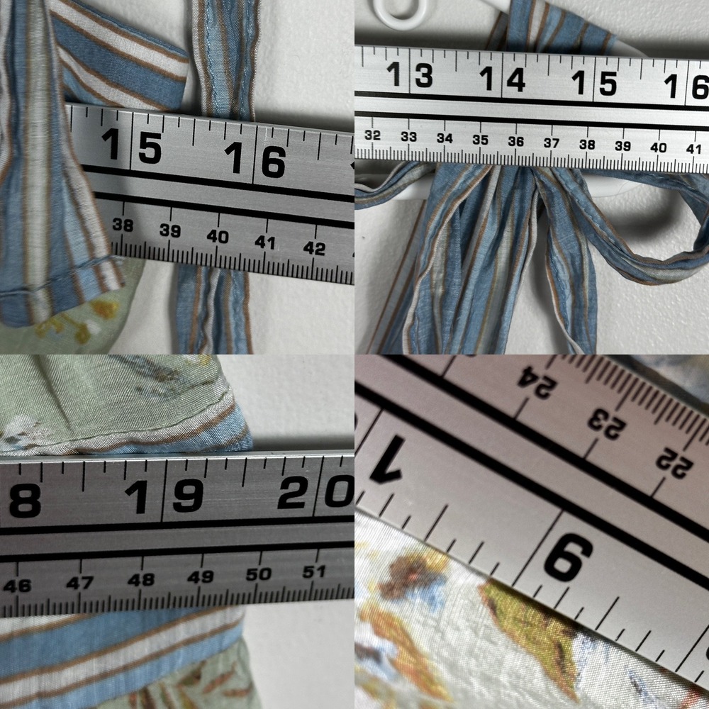 SOLD Floral Cottagecore Prairie Tiered Maxi Dress Size Large Tie Shoulders Boho - Picture 14 of 14